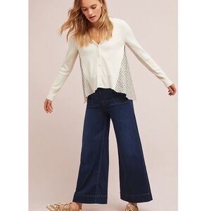 Anthropologie Moth- Mixed Media Cardigan Sweater